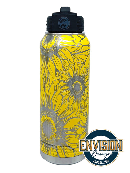 Sunflower wrapped Stainless Water Bottle