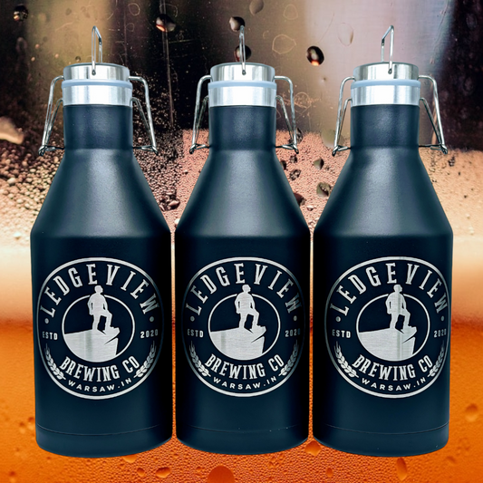 64oz Black stainless growler